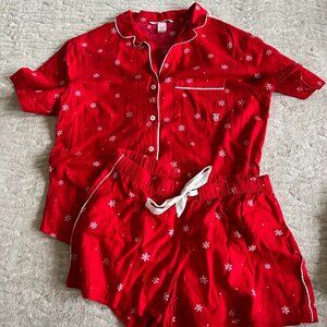 Victoria's Secret Red Short Sleeve & Shorts PJ pajama set xs